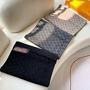 LOUIS VUITTON | Monogram Classic Scarf Black Muffler  - 5