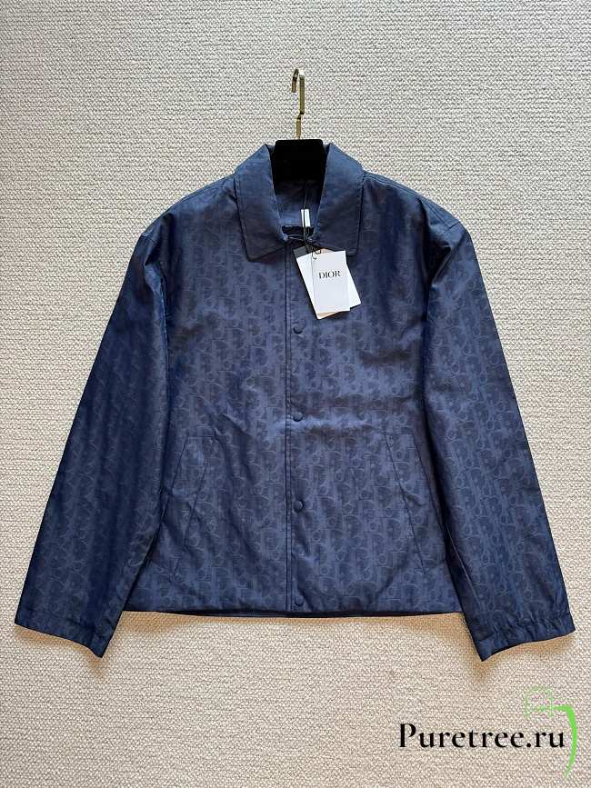 DIOR | Men's Monogram Lapel Jacket Dark Blue - 1