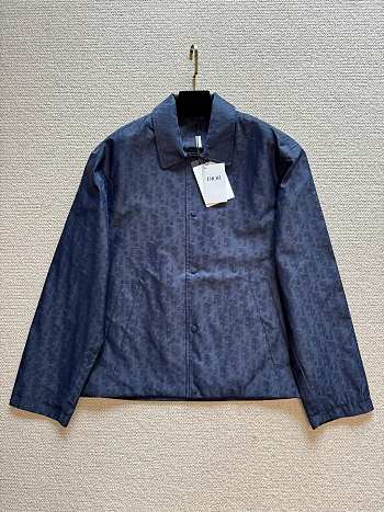 DIOR | Men's Monogram Lapel Jacket Dark Blue