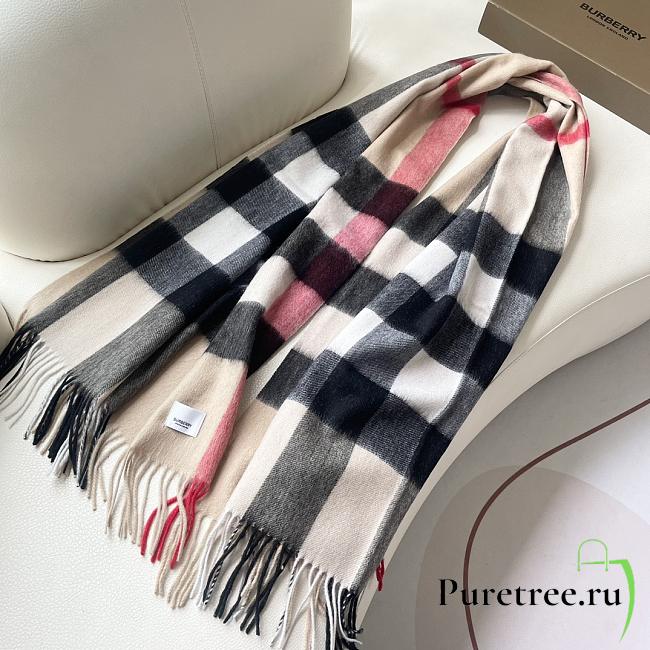 BURBERRY | Winter Plaid Cashmere Scarf With Tassel 01 - 1