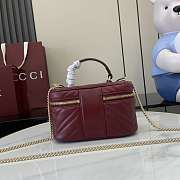 GUCCI | GG Marmont mini vanity bag Rosso Ancora red matelassé chevron leather - 6