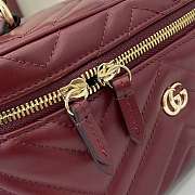 GUCCI | GG Marmont mini vanity bag Rosso Ancora red matelassé chevron leather - 3