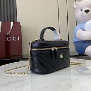 GUCCI | GG Marmont mini vanity bag Black matelassé chevron leather - 6