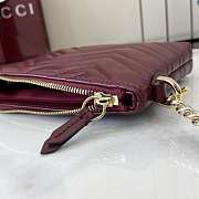 GUCCI | GG Marmont pochette with chain in Rosso Ancora red leather - 6