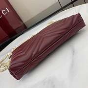 GUCCI | GG Marmont pochette with chain in Rosso Ancora red leather - 3
