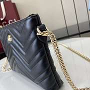 GUCCI | GG Marmont pochette with chain in Black leather - 5
