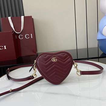 GUCCI | GG Marmont mini bag in Rosso Ancora red leather