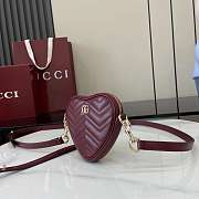 GUCCI | GG Marmont mini bag in Rosso Ancora red leather - 4