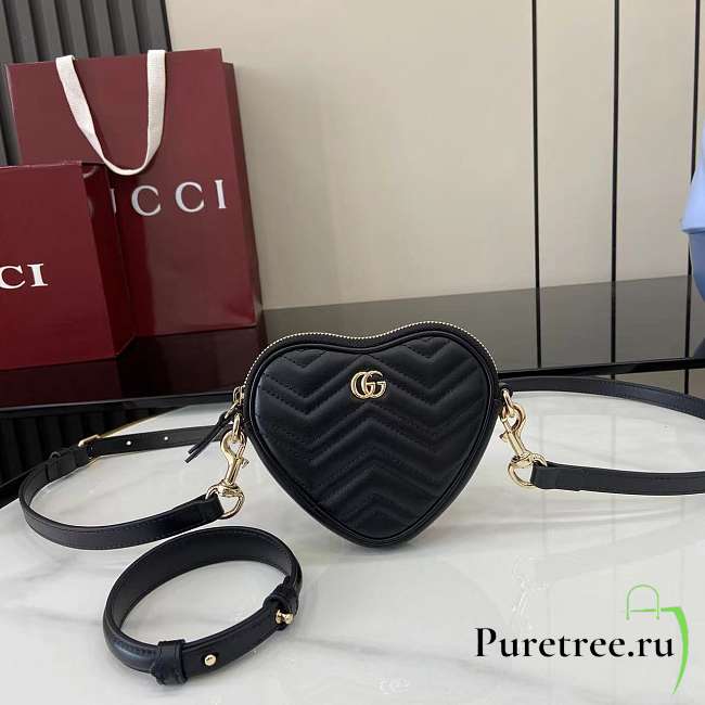 GUCCI | GG Marmont mini bag in Black leather - 1