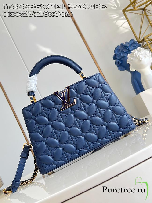 LOUIS VUITTON | Capucines BB dark blue four-leaf clover chain - 1