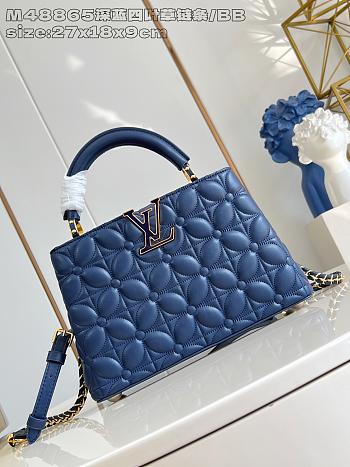 LOUIS VUITTON | Capucines BB dark blue four-leaf clover chain