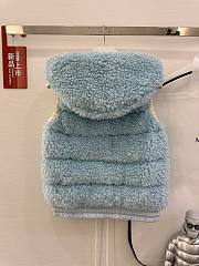 MONCLER | Classic Teddy Hooded Casual Down Vest In Blue - 2