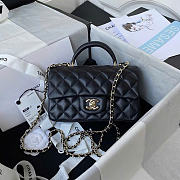 CHANEL | Mini Flap Bag With Top Handle (Black) - 1