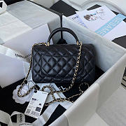 CHANEL | Mini Flap Bag With Top Handle (Black) - 4