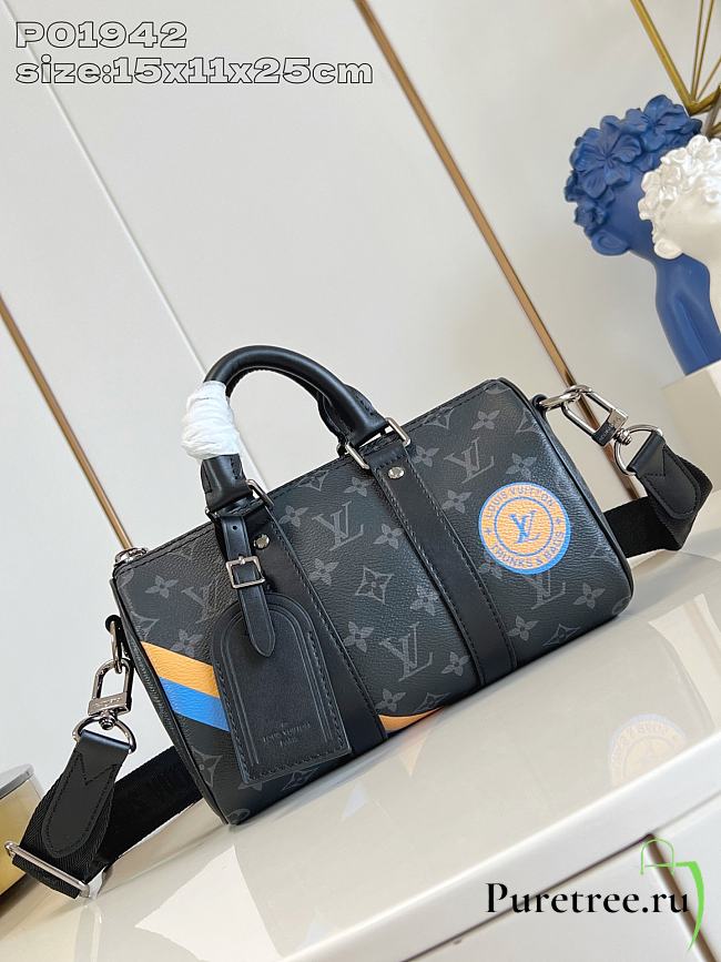 LOUIS VUTTON | Keepall 25 Monogram Eclipse  - 1