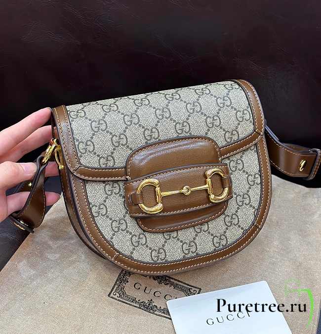 GUCCI | Mini Horsebit 1955 Shoulder Bag Brown  - 1