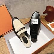 HERMES | H-House Wool Mules with Classic Kelly Buckle Black - 2