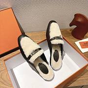 HERMES | H-House Wool Mules with Classic Kelly Buckle Black - 4