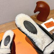 HERMES | H-House Wool Mules with Classic Kelly Buckle Black - 5