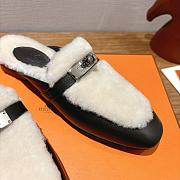 HERMES | H-House Wool Mules with Classic Kelly Buckle Black - 6
