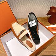 HERMES | H-House Wool Mules with Classic Kelly Buckle Brown  - 2