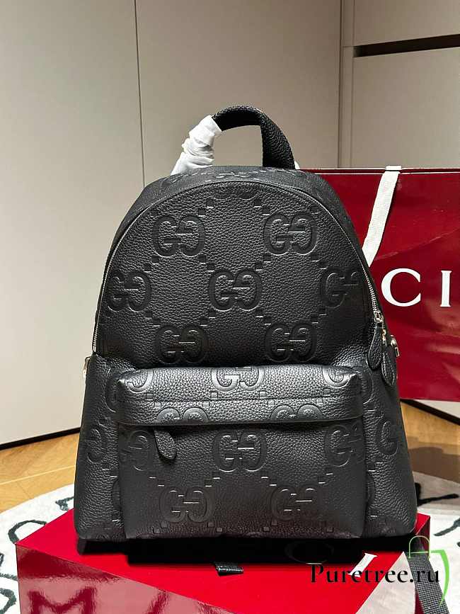 GUCCI | GG jumbo medium backpack in black GG leather - 1