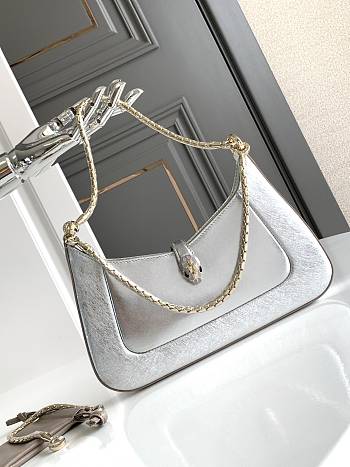 BVLGARI | Silver Calf leather Serpenti Baia Shoulder Bag