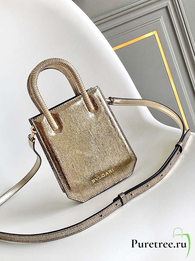 BVLGARI | Serpentine mini tote bag in golden pony - 1