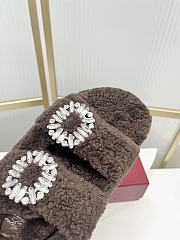 Roger Vivier classic double-diamond-buckle wool slippers 01 - 5