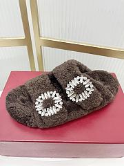 Roger Vivier classic double-diamond-buckle wool slippers 01 - 4