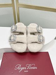 Roger Vivier classic double-diamond-buckle wool slippers 02 - 1