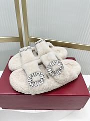 Roger Vivier classic double-diamond-buckle wool slippers 02 - 2