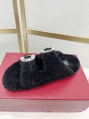 Roger Vivier classic double-diamond-buckle wool slippers 03 - 4