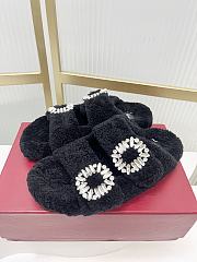 Roger Vivier classic double-diamond-buckle wool slippers 03 - 2