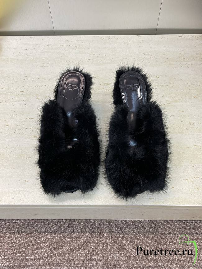 FENDI | Open-Toe Lounge Slippers Black - 1