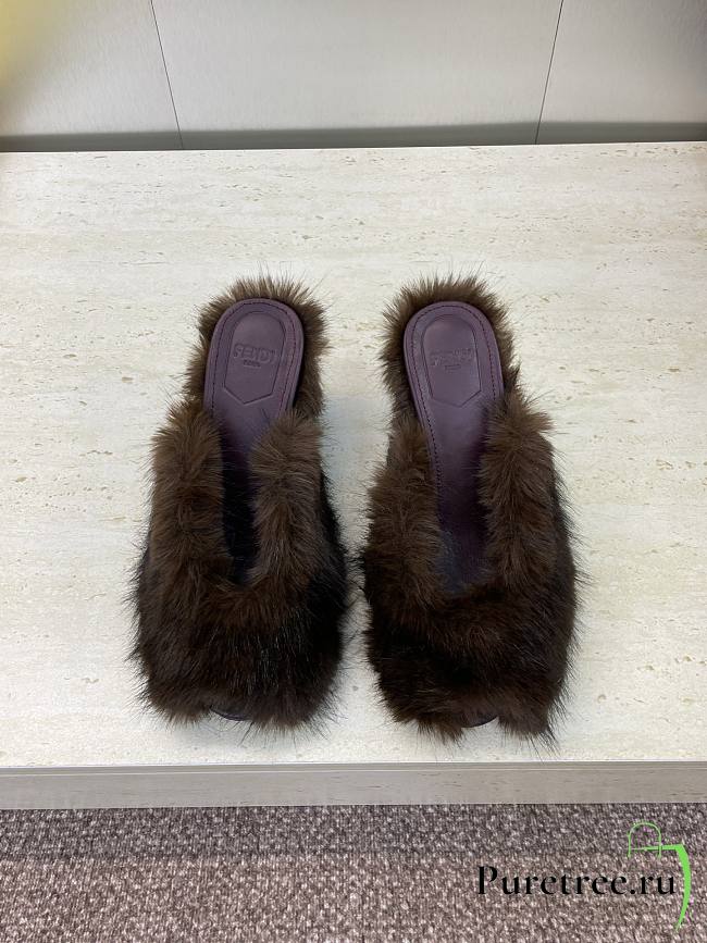 FENDI | Open-Toe Lounge Slippers Brown - 1