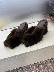 FENDI | Open-Toe Lounge Slippers Brown - 3