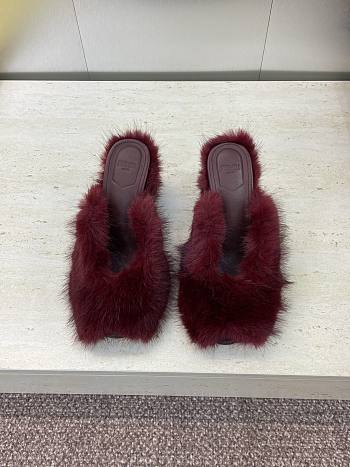 FENDI | Open-Toe Lounge Slippers Dark Pink