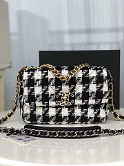 Chanel 19 Flap Bag Quilted Houndstooth Tweed - 1