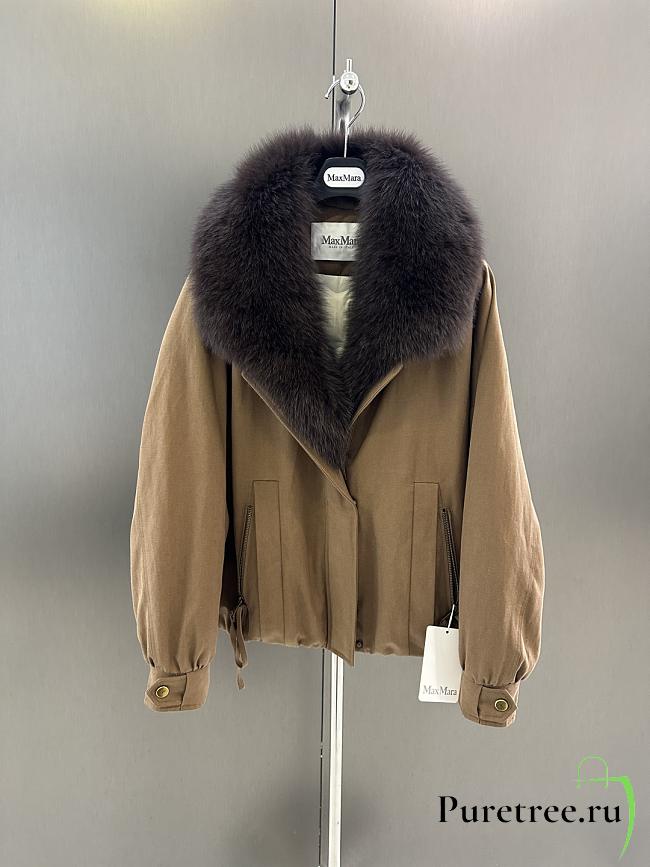 Maxmara fall/winter fur and goose down jacket in brown - 1