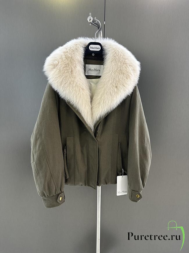 Maxmara fall/winter fur and goose down jacket in green - 1