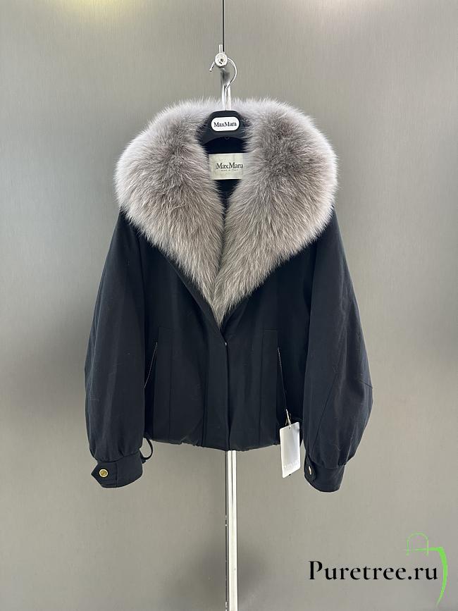 Maxmara fall/winter fur and goose down jacket in dark blue - 1