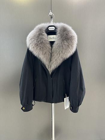 Maxmara fall/winter fur and goose down jacket in dark blue