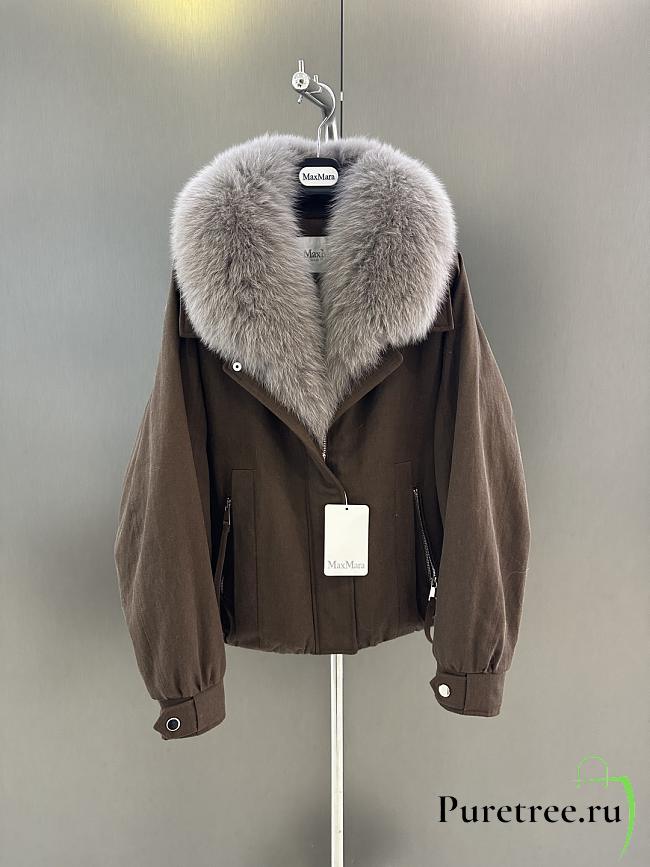 Maxmara fall/winter fur and goose down jacket in dark brown - 1