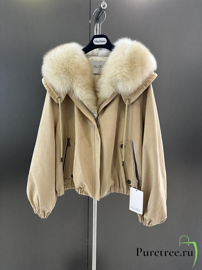 Maxmara fall/winter fur and goose down jacket in beige - 1