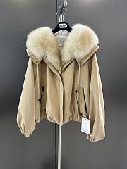Maxmara fall/winter fur and goose down jacket in beige - 1