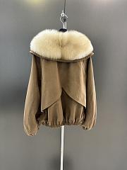 Maxmara fall/winter fur and goose down jacket in dark beige - 6