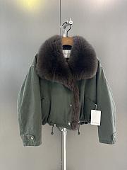 Maxmara fall/winter fur and goose down jacket in green 01 - 1
