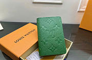 LOUIS VUITTON | Pocket Organizer Taurillon Monogram leather green  - 1