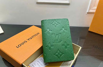LOUIS VUITTON | Pocket Organizer Taurillon Monogram leather green 